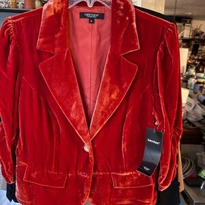 Karen Kane Women's Rich Red Velvet Blazer